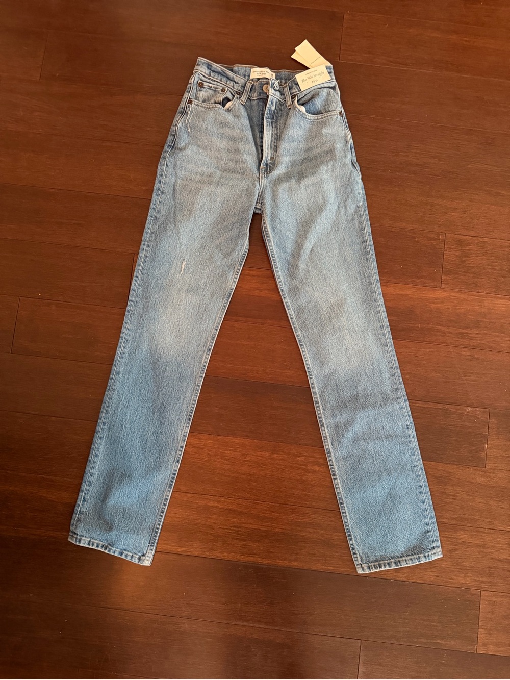 Abercrombie & Fitch Women's Light Blue Straight Leg Jeans